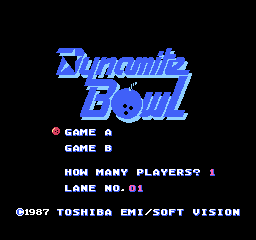 Dynamite Bowl title screen for Famicom
